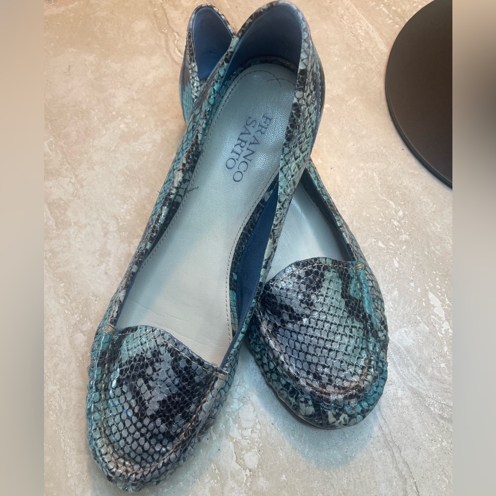 Franco Sarto Blue Flats with Textured Design